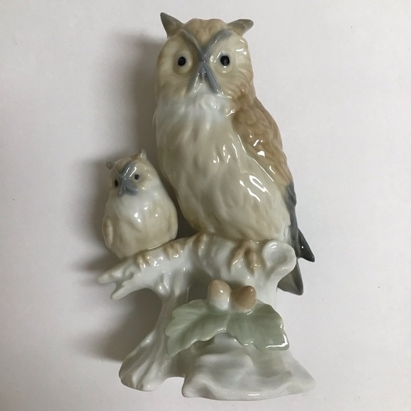 Otagiri Porcelain Figurine Owls On Branch Mom And Baby Japan 5 1/2” MINT Vintage - Picture 8 of 11